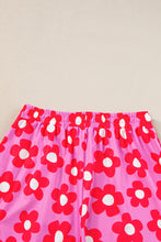 Load image into Gallery viewer, Pink Flower Print Short Sleeve Shirt Pajamas Set | Loungewear & Sleepwear/Sleepwear