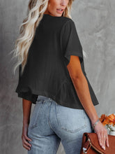 Load image into Gallery viewer, Tied Plunge Short Sleeve Blouse