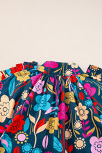 Load image into Gallery viewer, Green Floral Print Puff Sleeve Ruffled Mini Dress | Dresses/Floral Dresses