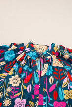 Load image into Gallery viewer, Green Floral Print Puff Sleeve Ruffled Mini Dress | Dresses/Floral Dresses