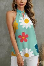 Load image into Gallery viewer, Womens Tank Top | Flower Grecian Neck Tank | Tops/Blouses & Shirts