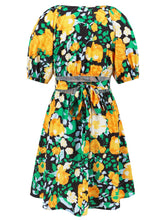 Load image into Gallery viewer, Printed Surplice Short Sleeve Dress | Dress