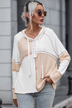 Load image into Gallery viewer, Multicolor Hoodie | Colorblock Seamed Ribbed Henley