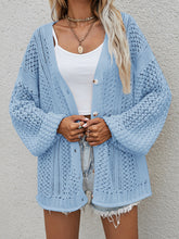 Load image into Gallery viewer, Pink Openwork Button Front Cardigan
