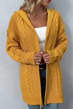 Load image into Gallery viewer, Cable-Knit Hooded Cardigan