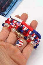 Load image into Gallery viewer, Flag Day Bracelet | Red Blue Beaded Multi-Layer Bracelet