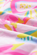 Load image into Gallery viewer, Floral Print Dress | Pink Abstract Flutter Sleeve Buttoned Dress