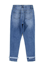 Load image into Gallery viewer, Blue Jeans | Raw Hem Distressed Blue Jeans with Pockets | Blue Jeans