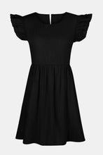 Load image into Gallery viewer, Womens Denim Dress | Full Size Ruffled Round Neck Cap Sleeve Denim Dress | Dress