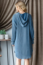 Load image into Gallery viewer, Hooded Dress | Ribbed Long Sleeve Dress