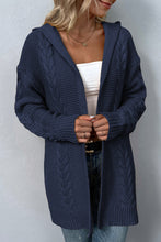 Load image into Gallery viewer, Cable-Knit Hooded Cardigan