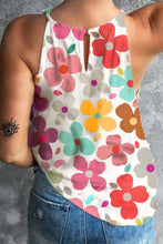 Load image into Gallery viewer, Womens Tank Top | Flower Printed Round Neck Tank | top