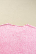 Load image into Gallery viewer, Strawberry Pink Mineral Wash Exposed Seam Drop Shoulder Oversized Tee