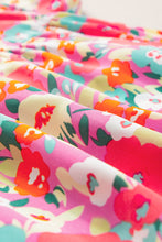 Load image into Gallery viewer, Multicolour Boho Floral Short Puff Sleeve Babydoll Blouse | Tops/Blouses & Shirts