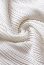 Load image into Gallery viewer, V Neck Top | White Textured Short Sleeve Top