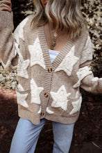 Load image into Gallery viewer, Khaki Star Pattern Winter Sweater with Pockets