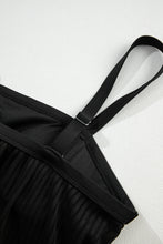 Load image into Gallery viewer, Black Striped Mesh Knotted Hem Tankini Swimsuit | Swimwear/Tankinis