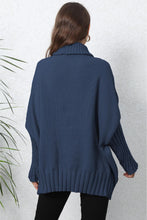 Load image into Gallery viewer, Turtle Neck Long Sleeve Ribbed Sweater