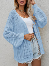 Load image into Gallery viewer, Pink Openwork Button Front Cardigan