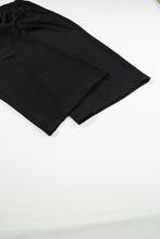 Load image into Gallery viewer, Black Shirred High Waist Plus Size Wide Leg Pants | Plus Size/Plus Size Bottoms