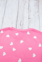 Load image into Gallery viewer, Loungewear Set | Pink Heart Print Long Sleeve Tee and Shorts