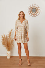 Load image into Gallery viewer, Babydoll Dress | Floral Tie Neck Ruched Dress