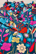 Load image into Gallery viewer, Green Floral Print Puff Sleeve Ruffled Mini Dress | Dresses/Floral Dresses