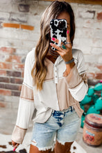 Load image into Gallery viewer, Multicolor Hoodie | Colorblock Seamed Ribbed Henley