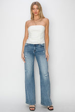 Load image into Gallery viewer, RISEN Wide Leg Jeans | High Waist Distressed Blue Jeans