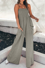 Load image into Gallery viewer, Womens Jumpsuit | Smocked Spaghetti Strap Wide Leg Jumpsuit | jumpsuit