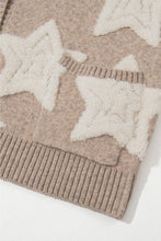 Load image into Gallery viewer, Khaki Star Pattern Winter Sweater with Pockets