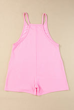 Load image into Gallery viewer, Pink Sleeveless Pocketed V Neck Jersey Romper | Bottoms/Jumpsuits & Rompers