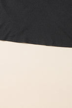 Load image into Gallery viewer, Waffle Knit Top | Black Sequin Patchwork Sleeve Open Back