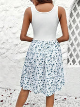 Load image into Gallery viewer, Sleeveless Dress | Lace Detail Floral Round Neck