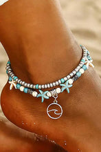 Load image into Gallery viewer, Sky Blue Beach Double Anklet