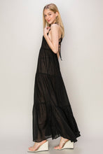 Load image into Gallery viewer, Black Maxi Dress | Halter Neck Cover Up Dress