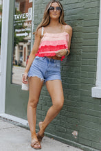 Load image into Gallery viewer, Cami Top | Color Block Ruffled Tie Back Top