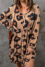 Load image into Gallery viewer, Mini Dress | Leopard Print Bubble Sleeve Loose Knit