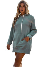 Load image into Gallery viewer, Blue Kangaroo Pocket Oversized Hoodie with Slits | Tops/Sweatshirts & Hoodies