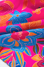 Load image into Gallery viewer, Rose Red Floral Print Smocked Ruffle Trim Flutter Sleeve Blouse | Tops/Blouses & Shirts