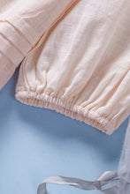 Load image into Gallery viewer, Womens Blouse | Beige Puff Sleeve Eyelet Babydoll Blouse | Tops/Blouses & Shirts