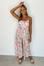 Load image into Gallery viewer, White Floral Spaghetti Straps Wide Leg Jumpsuit | Bottoms/Jumpsuits & Rompers
