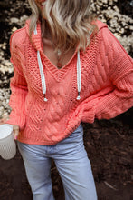 Load image into Gallery viewer, Hooded Sweater | Drawstring Cable-Knit Hoodie