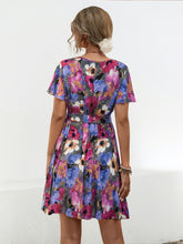 Load image into Gallery viewer, Mini Dress | Printed Surplice Tie Waist Dress