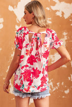 Load image into Gallery viewer, Floral Blouse | Tie Back Square Neck Top
