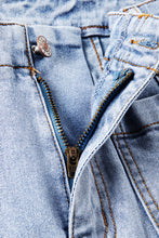 Load image into Gallery viewer, Beau Blue Acid Wash Contrast Edge Pocketed Cropped Jeans | Bottoms/Jeans
