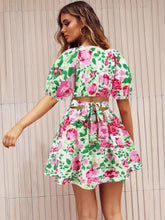 Load image into Gallery viewer, Printed Surplice Short Sleeve Dress | Dress