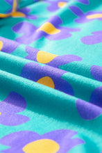 Load image into Gallery viewer, Green Flower Print Short Sleeve Shirt Pajamas Set | Loungewear & Sleepwear/Sleepwear