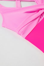 Load image into Gallery viewer, Rose Red Crisscross Straps Tie Back Flared One Piece Swimsuit | Swimwear/Swim Dresses