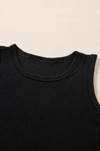 Load image into Gallery viewer, Black Corded Sleeveless Top and Pocketed Shorts Set | Two Piece Sets/Short Sets